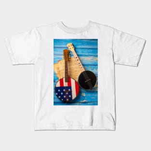 American Banjo With Black Banjo Kids T-Shirt